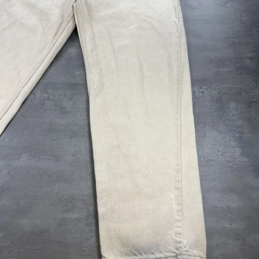 Vintage 90s Levi's 550 Khaki Jeans 38x32 Fit 35x31 Faded Denim OrangeTab Western